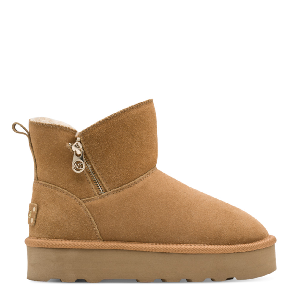 ANKLE BOOTS ΚΑΣΤΟΡΙ ΔΕΡΜΑ COGNAC MARCO TOZZI V3MT8648051